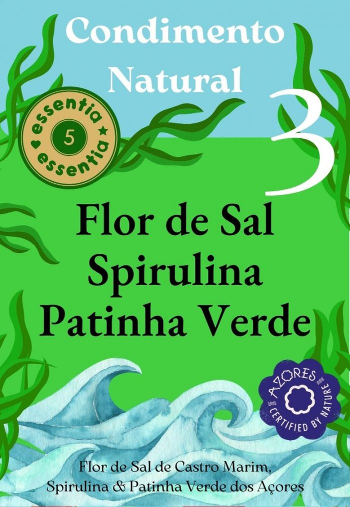 Condimentos Naturais Erva Patinha Verde & Flor de Sal & Spirulina